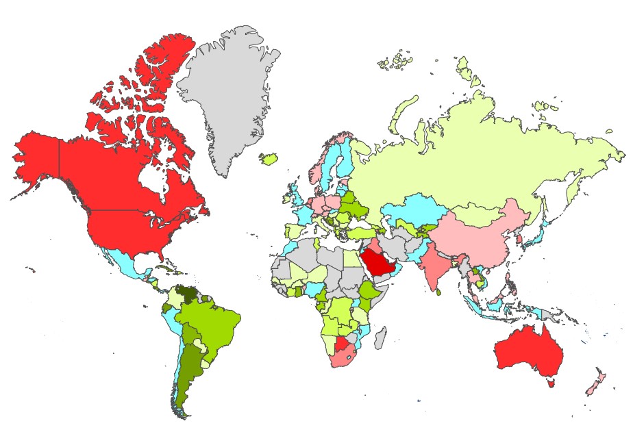 ESG Sovereign Bond Rating World Map